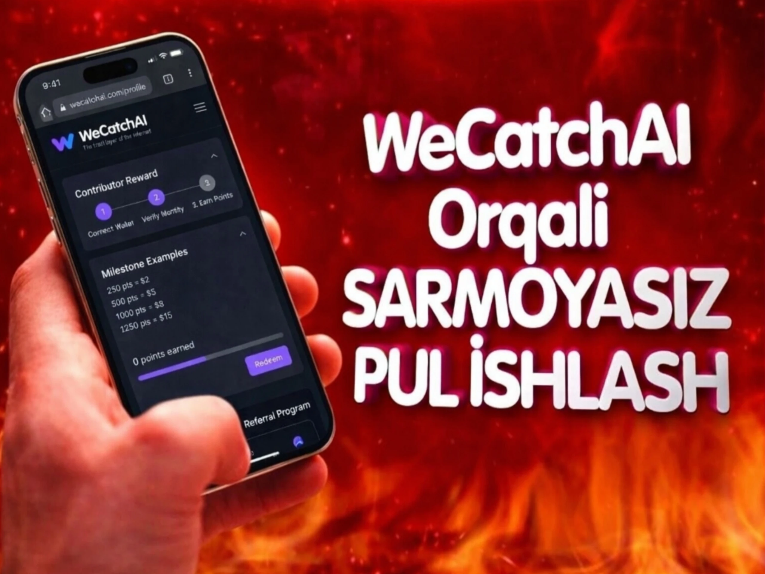 WeCatchAI – Sarmoyasiz pul ishlash 2026